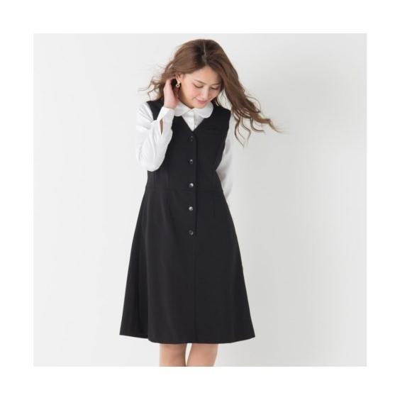 事務服 ベスト スーツ レディース セット ワンピース 洗える ジャージー 大きいサイズ オフィス 仕事 26号 30号 34号 38号 黒 ニッセン Nissen ニッセン Paypayモール店 通販 Paypayモール