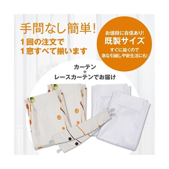 ニッセン（nissen） カーテン レース セット 水玉柄遮熱・防音・99.99
