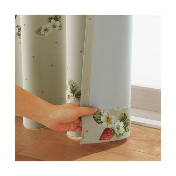 ニッセン（nissen） カーテン レース セット いちご柄遮光 ＆レース4枚