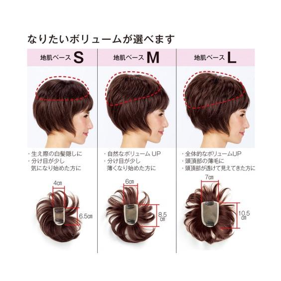 選べる人毛ヘアピース ショート ミディアムヘア 地肌ベースM ニッセン nissenの画像
