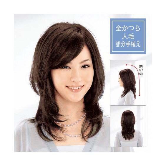 ニッセン（nissen） ウィッグ 分け目自由人毛100％フルウィッグ 固定