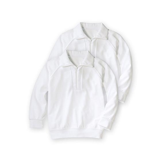 ★美品★familiar★ホワイト アップリケ 長袖 トップス130 ニッセン（nissen） 体操服 シャツ 長袖 トップス キッズ 衿付 2枚組