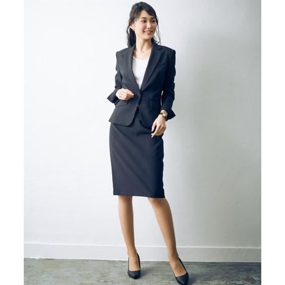 事務服 スーツ レディース スカート 洗える タイト セット 大きいサイズ トールサイズ 21号 23号 26号 ネイビー ライトグレーストライプ ニッセン Nissen ニッセン Paypayモール店 通販 Paypayモール