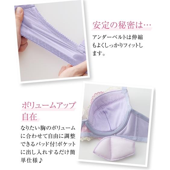 ブラジャー ショーツ セット レディース 花柄 刺しゅう 上下セット 4 