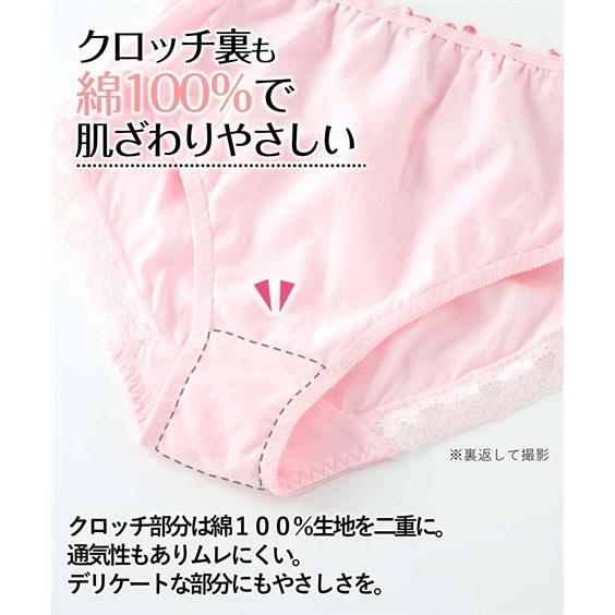 ショーツ スタンダード レディース 綿100％ レーシー深ばき 10枚組 M/L ニッセン nissen | ニッセン | 11