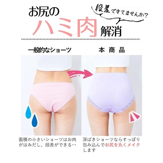ショーツ スタンダード レディース 綿100％ レーシー深ばき 10枚組 M/L ニッセン nissen | ニッセン | 09