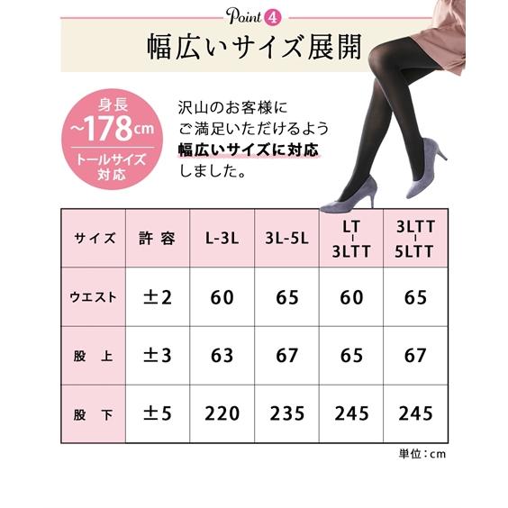 ニッセン（nissen） タイツ 大きいサイズ レディース 80デニール 4足組