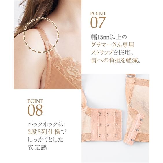 ニッセン（nissen） ブラジャー ワイヤー入り 大きいサイズ レディース