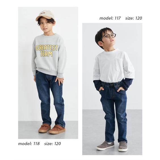 ニッセン（nissen） パンツ キッズ ストレッチ デニム ストレート
