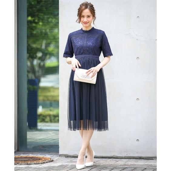 ごレースを ドレス S M L 結婚式 ニッセン Nissen ニッセン Paypayモール店 通販 Paypay パーティー レディース はしご レース 使いチュール スカート ワンピース 結婚式 二次会 お呼ばれ対応 フォーマル チュール
