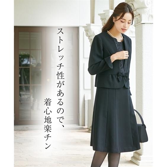 ニッセン（nissen） 大きいサイズ レディース 喪服 飾りリボン付き