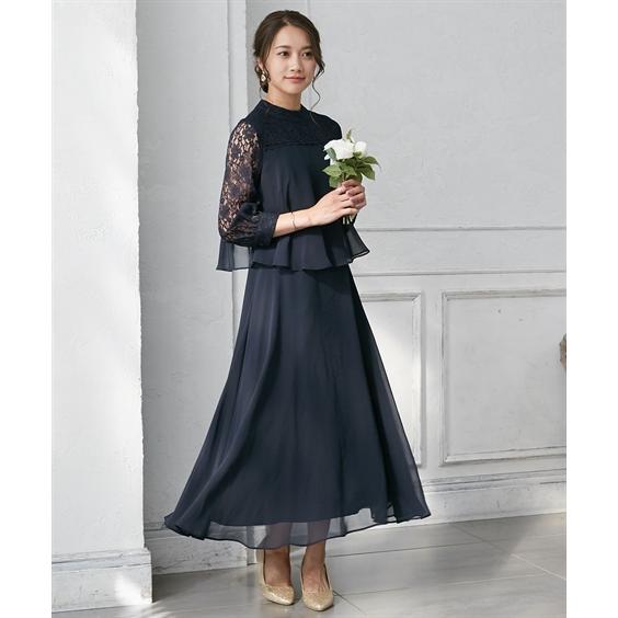 ニッセン ドレス パーティー レディース レース 切替 ドッキング