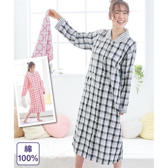 パジャマ トップス 大きいサイズ レディース 綿100 ダブルガーゼルーム シャツ ワンピース ルームウエア 4l 5l 6l ニッセン ニッセン Paypayモール店 通販 Paypayモール