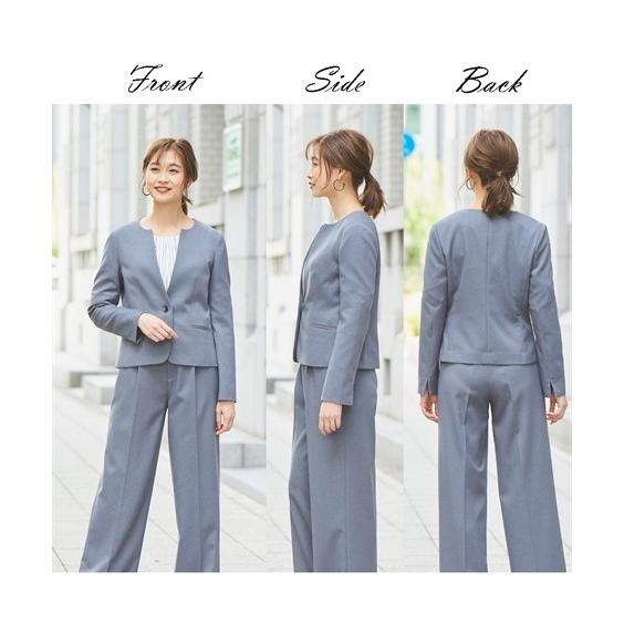 パンツ 事務服 冬 大きいサイズ 8l グレー系 黒 ニッセン Nissen ニッセン Paypayモール店 通販 Paypay スーツ レディース パンツ ジャケット ウール調 洗える セミワイド ストレッチ セット オフィス 秋 コメント
