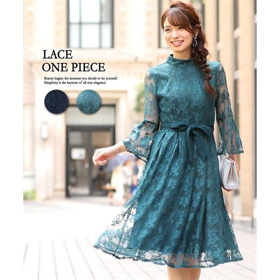ドレス パーティー 大きいサイズ レディース ウエスト リボン付きスタンド カラー 総 レース ワンピース お呼ばれ セミ フォーマル ニッセン Nissen Zzy4319d4075 ニッセン Yahoo 店 通販 Yahoo ショッピング