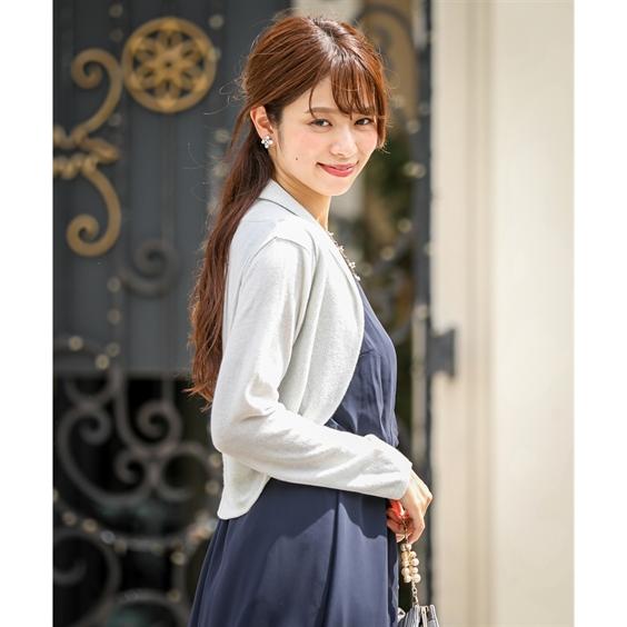 ニッセン（nissen） レディース 長袖 ラメ ニット ボレロ 結婚式