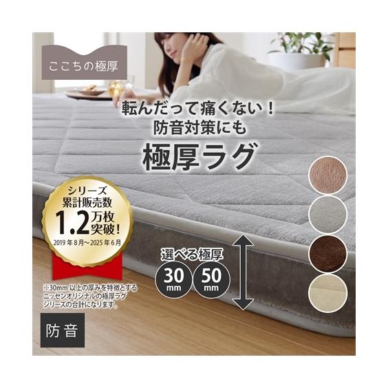 ニッセン（nissen） 単品配送 ラグ ふわふわ フランネル素材 極厚