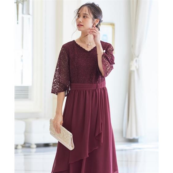 未使用級✨　イギン　ジブリーヌ　フォーマルドレス　ワンピース　レース　セレモニー 上品なピンクベージュのドレス イギン ジブリーヌ | フォーマル