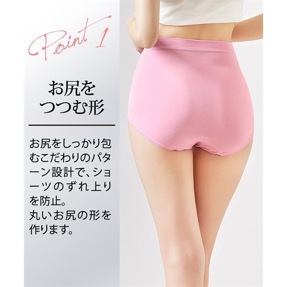 ショーツ スタンダード 大きいサイズ レディース おしりにハリパン ストレッチ お腹らくちん深ばき 2枚組 8L/10L ニッセン nissen | ニッセン | 17