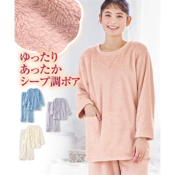 パジャマ 上下セット 大きいサイズ レディース シープ調 ボア ルームウェア 4l 5l 6l ニッセン Nissen ニッセン Paypayモール店 通販 Paypayモール