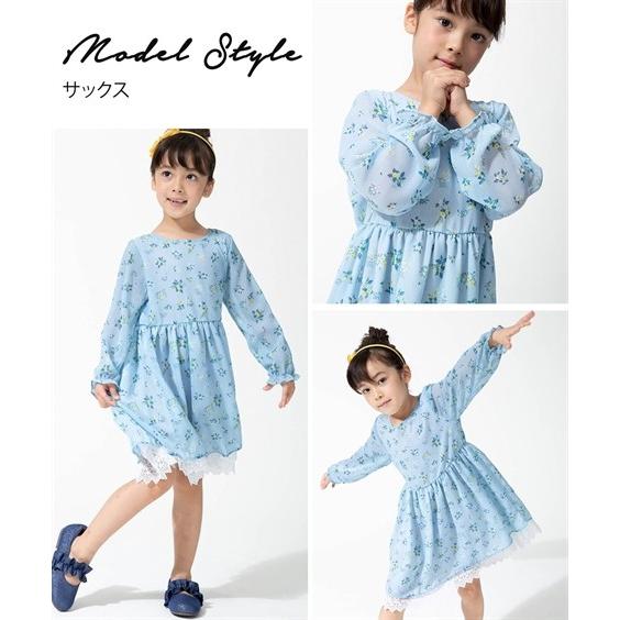 ワンピース キッズ フラワー柄シフォン 女の子 子供服 ジュニア服 チュニック 身長100 110 1 130cm ニッセン Nissen ニッセン Paypayモール店 通販 Paypayモール