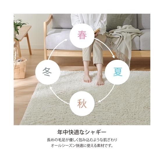 ニッセン（nissen） ラグ 洗える 防ダニ 抗菌防臭 シャギーラグ