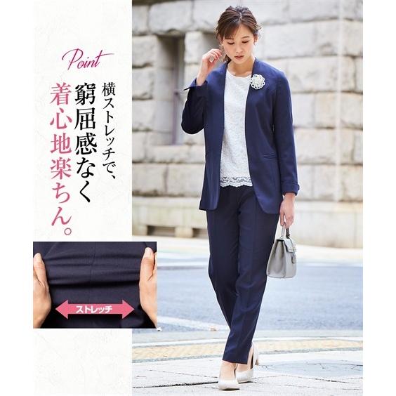 良品！23区★ストレッチ・ネイビーパンツスーツMサイズ♪セレモニー・ビジネス♪ ニッセン（nissen） 【店内全品☆送料無料！10/6 AM9:59まで】スーツ