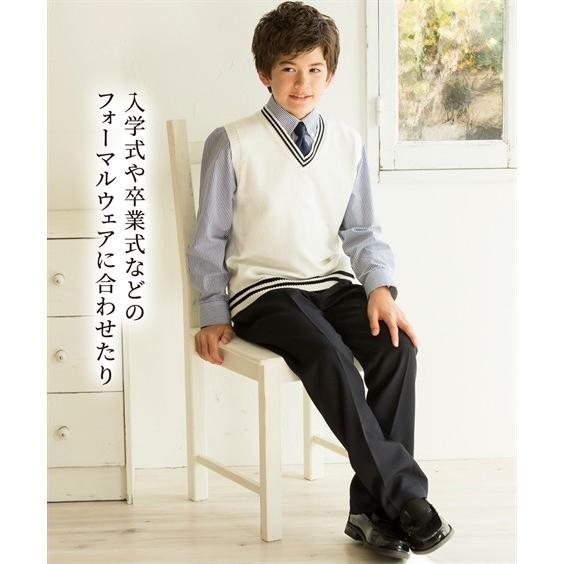 制服 キッズ 綿100 ライン入り スクール ベスト 子供服 男の子 女の子 ジュニア服 通園 通学 身長170cm ニッセン Nissen ニッセン Paypayモール店 通販 Paypayモール