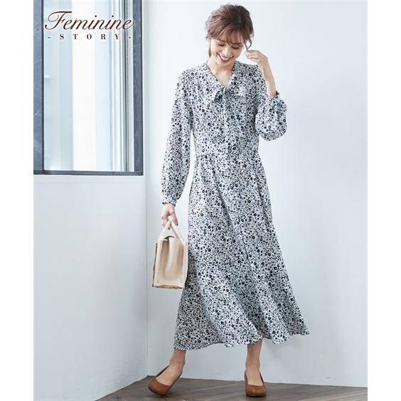 ワンピース ロング マキシ 大きいサイズ レディース フェミニンストーリー 小花 プリント 8l 10l ニッセン Nissen ニッセン Paypayモール店 通販 Paypayモール