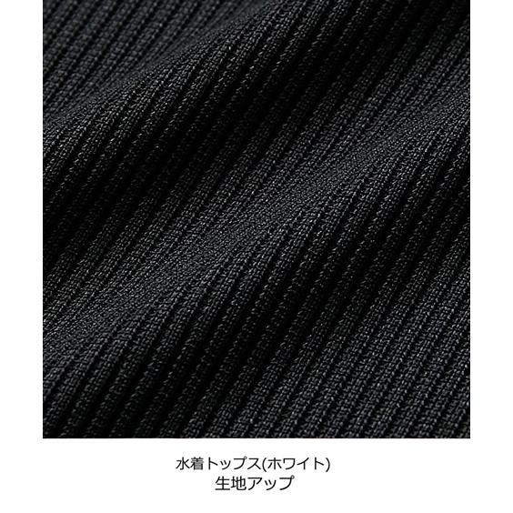 水着 大きいサイズ レディース リブ 無地 タンク×花柄 ボトム 4点セット L/LL/3L ニッセン nissen｜nissenzai｜13