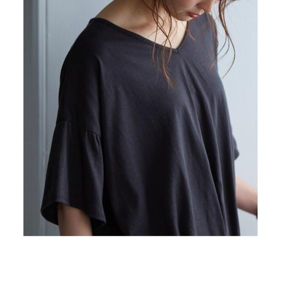 Tシャツ カットソー レディース Vネック 裾タック入 5分袖 プルオーバー S/M/L/LL ニッセン nissen｜nissenzai｜19