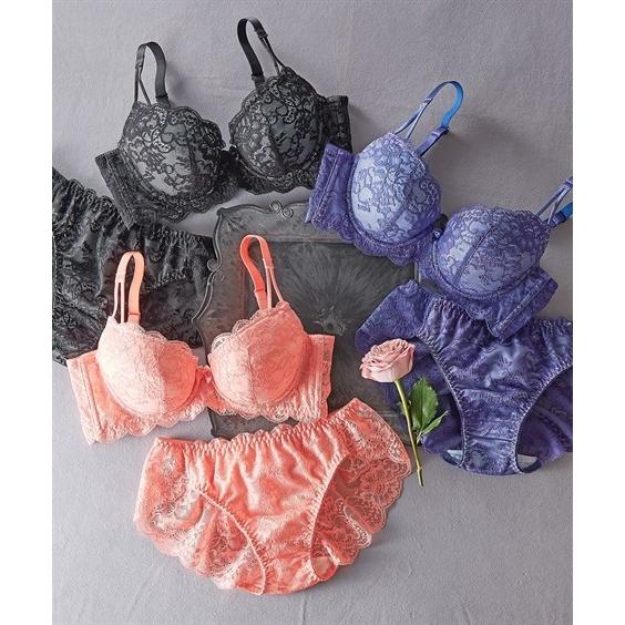 ニッセン ブラジャー ショーツ セット レディース 総レース 脇高タイプ