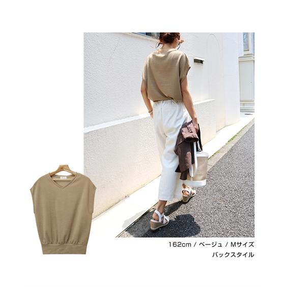 ニッセン Tシャツ カットソー レディース Vネック フレンチ ニッセン Tシャツ カットソー レディース Vネック フレンチ