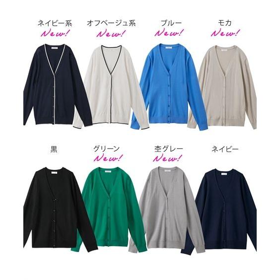 カーディガン レディース UVカット 接触冷感 着心地 なめらか ウォッシャブル Vネック 夏 M/L/LL ニッセン nissen｜nissenzai｜14