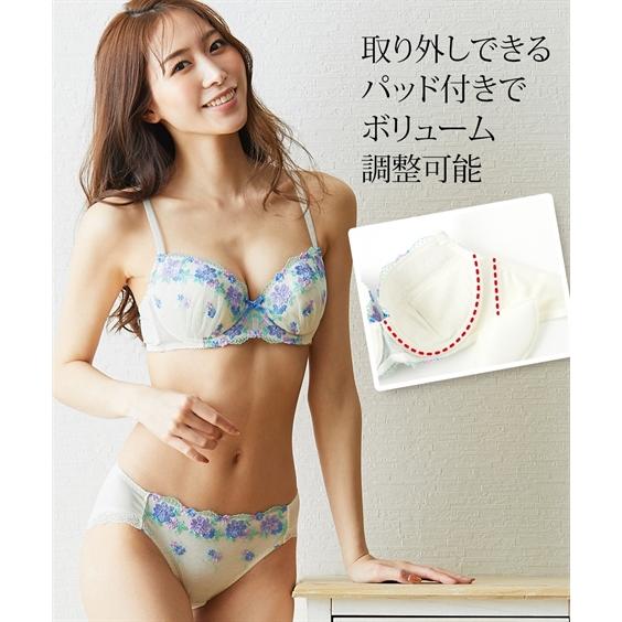 ブラジャー ショーツ セット 大きいサイズ レディース ボディハッピー フラワーガーデン C90_3L〜G95_4L ( トリンプ ) ニッセン nissen｜nissenzai｜04