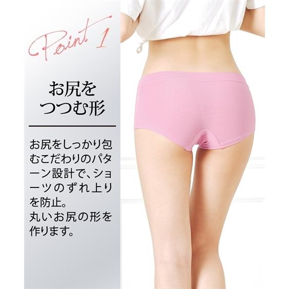 ショーツ スタンダード レディース おしりにハリパン ストレッチ お腹脚口らくちん レギュラーボクサー 2枚組 S/M/L/LL/3L ニッセン nissen | ニッセン | 21