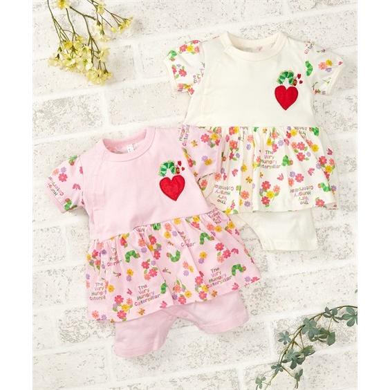 ベビー はらぺこあおむし 花柄 スカート付 半袖 カバーオール 女の子 子供服 服 身長60 70 80cm ニッセン Nissen ニッセン Paypayモール店 通販 Paypayモール