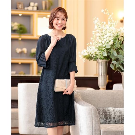 お得最安値 ドレス お呼ばれ対応 4l 5l 6l ニッセン Nissen ニッセン Paypayモール店 通販 Paypayモール パーティー 大きいサイズ レディース 袖 プリーツ使い レース ワンピース 結婚式 二次会 人気最新作 Impricol Com