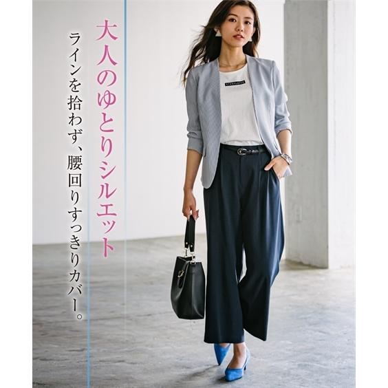 スーツ レディース 吸汗速乾 ストレッチ コードレーン セミワイド パンツ 上下別売り 夏 S/M/L/LL/3L ニッセン nissen_8