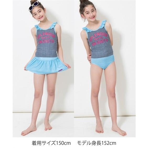 水着 ヒッコリー風 3点セット 子供服 女の子 ジュニア服 身長140 150 160cm ニッセン Nissen ニッセン Paypayモール店 通販 Paypayモール