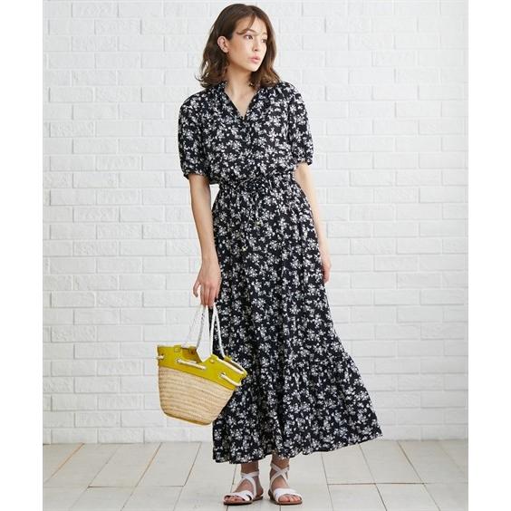 えのこだわ ワンピース 4l 5l ニッセン Nissen ニッセン Paypayモール店 通販 Paypayモール ロング マキシ トールサイズ レディース 花柄 プリント 5分袖 ティアード モノトーン Odapazumpango Gob Mx