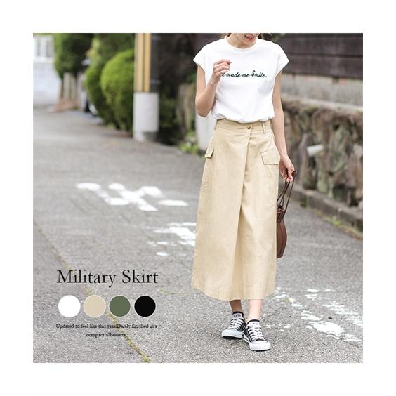 スカート ロング丈 マキシ丈 レディース La Gemme ミリタリー M L ニッセン Nissen ニッセン Paypayモール店 通販 Paypayモール