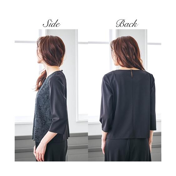 最安値挑戦 喪服 ワンピース レディース 礼服 着心地楽々 ジャージー 洗える レース ブラウス付 パンツスーツ 3点セット M L ニッセン Nissen 期間限定送料無料 Sagamorepub Com