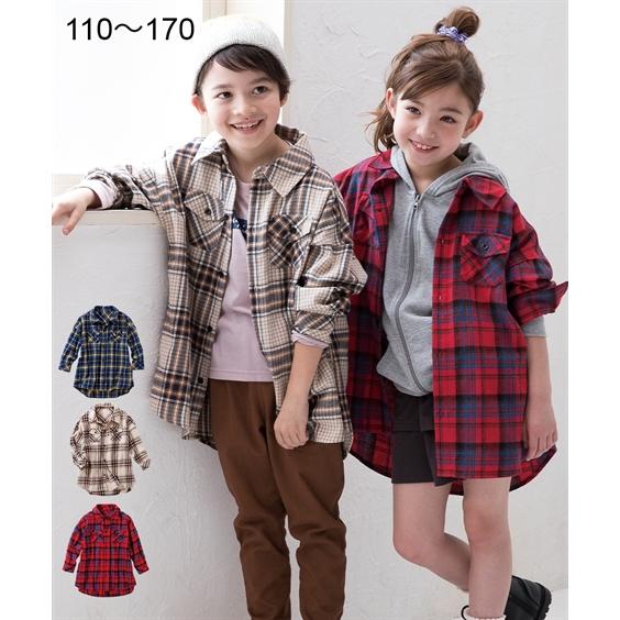 オーバーサイズ チェック シャツ ジャケット 男の子 女の子 子供服 ジュニア服 身長110 1 130cm ニッセン Nissen ニッセン Paypayモール店 通販 Paypayモール