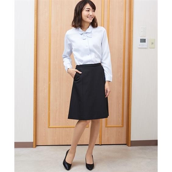 事務服 ブラウス レディース リボンタイ付 パウダーサテン シャツ 消臭 抗菌ネーム付 S M L ニッセン Nissen ニッセン Paypayモール店 通販 Paypayモール