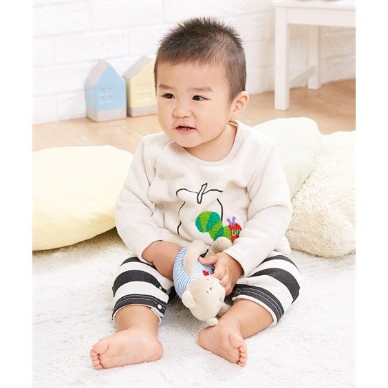 ベビー はらぺこあおむし あったか 裏起毛 りんご柄 サガラ刺しゅう カバーオール 男の子 女の子 子供服 ベビー服 身長60 70 80cm ニッセン Nissen ニッセン Paypayモール店 通販 Paypayモール