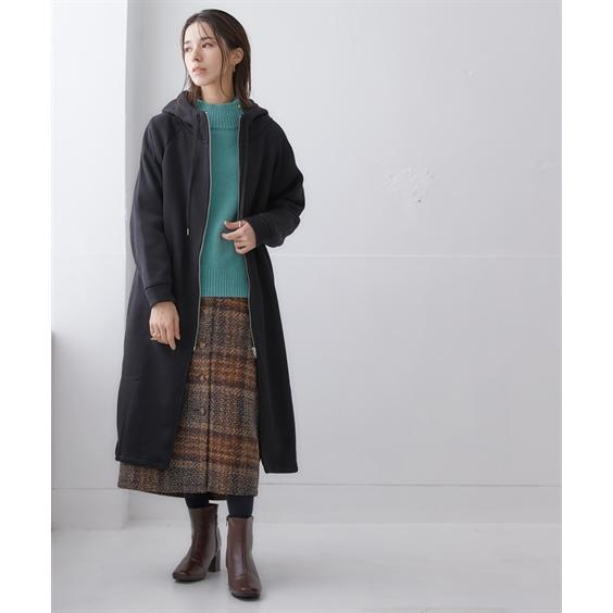 ニッセン コート レディース 裏起毛 ロング パーカー 冬 S〜M/L ニッセン コート レディース 裏起毛 ロング パーカー 冬 S〜M/L