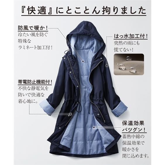 ニッセン（nissen） コート レディース 蓄熱 サーモプラス モッズ S/M