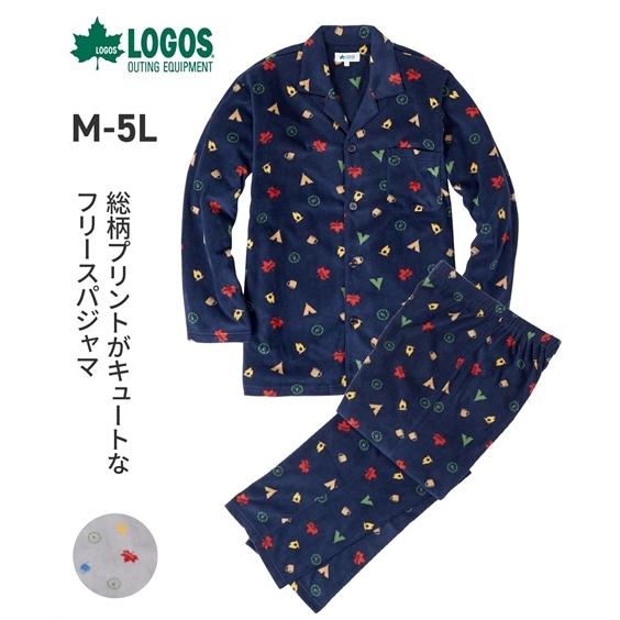 パジャマ メンズ Logos ロゴス マイクロフリース プリント 長袖 前開き 3l 4l 5l ニッセン Nissen ニッセン Paypayモール店 通販 Paypayモール