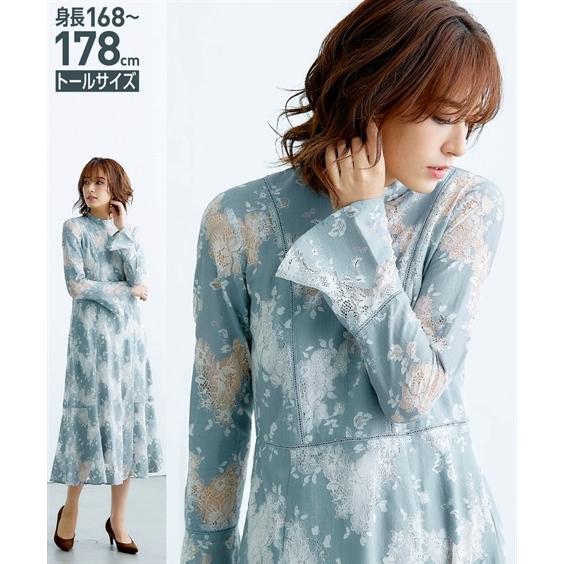 公式店舗 ワンピース ロング マキシ トールサイズ レディース ミックス レース フレア インナー キャミソール付 Ll 3l ニッセン Nissen ニッセン Paypayモール店 通販 Paypayモール 手数料安い Www Doctor Plan Com